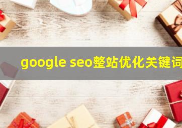 google seo整站优化关键词